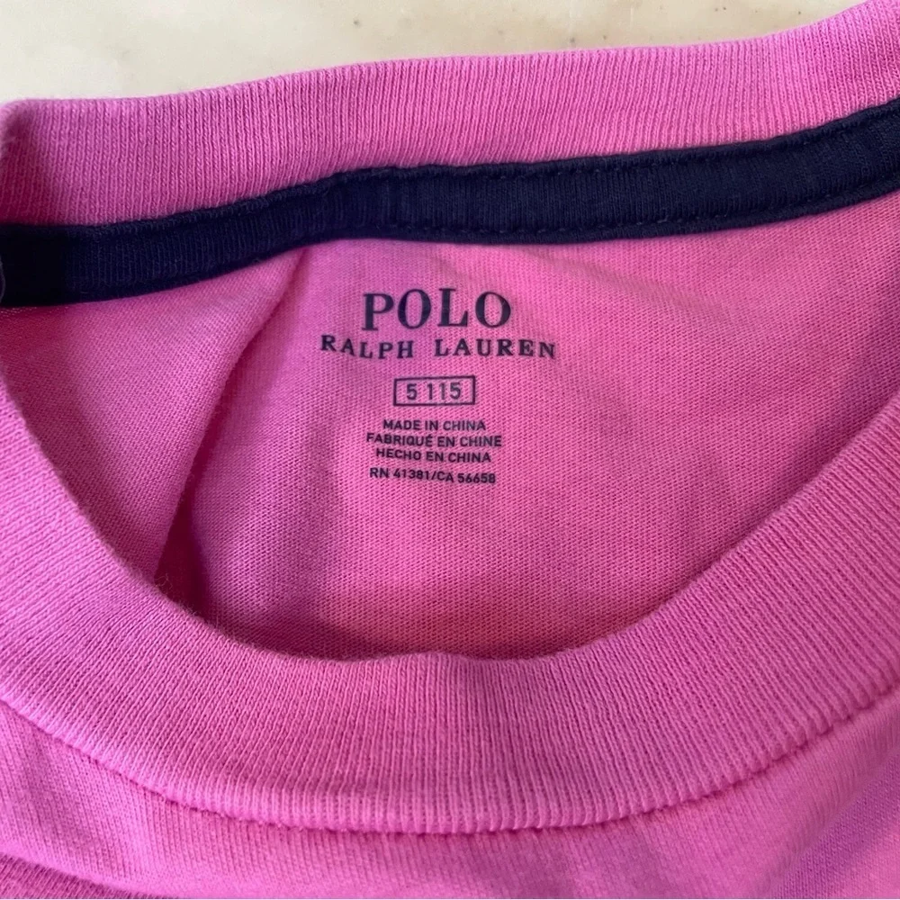 Polo Ralph Lauren Kids bright pink Big Pony Cotton Jersey Tee size 5